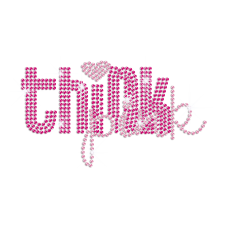 Bling Think Pink Iron-on Rhinestone Transfer