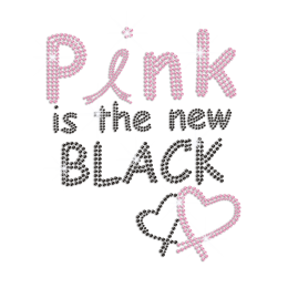 Pink Is the New Black Iron-on Rhinestone Transfer