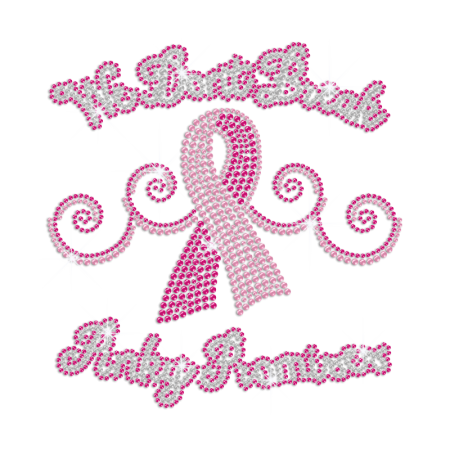 Wholesale Sparkle Pink Ribbon Iron-on Rhinestone Transfer