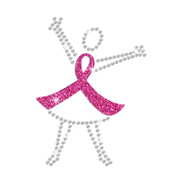 Fight Against Breast Cancer Hotfix Rhinestone Glitter Transfer