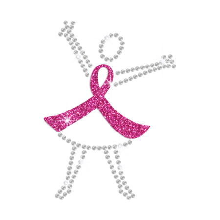 Fight Against Breast Cancer Hotfix Rhinestone Glitter Transfer