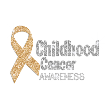 Yellow Ribbon for Children Cancer Awareness Glitter Rhinestone Iron On