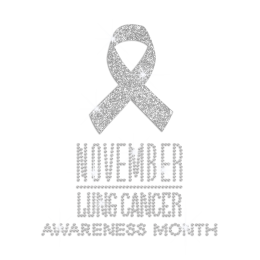 White Ribbon for Lung Cancer Awareness Month Glitter Rhinestone Iron On