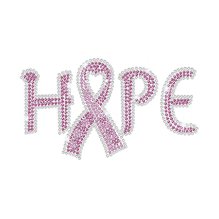  Hope Rhinestone Design with Pink Ribbon