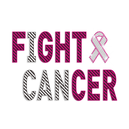 Fighting Cancer Rhinestone Transfer with Pink Ribbon