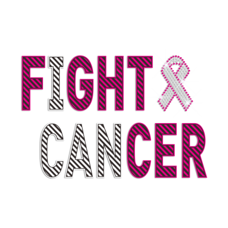 Fighting Cancer Rhinestone Transfer with Pink Ribbon