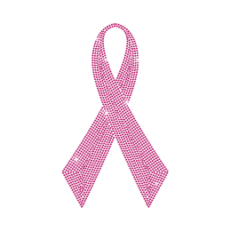 Pink Ribbon Rhinestud Design for Breast Cancer 