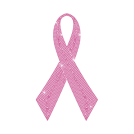 Pink Ribbon Rhinestud Design for Breast Cancer 