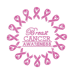 Vintage Pink Ribbon motifs for Breast Cancer Awareness