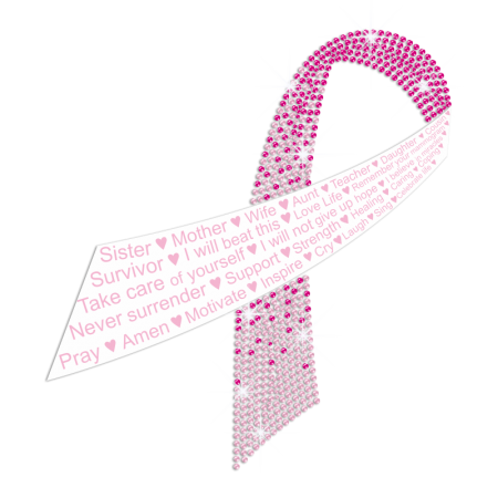 Bling Pink Ribbon Design with all kinds of letters