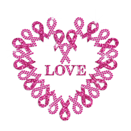 Bling Pink Love Rhinestud Decal