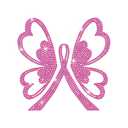 Bling Pink Butterfly Rhinestud Transfers