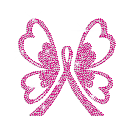 Bling Pink Butterfly Rhinestud Transfers