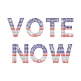 Custom Vote Now Iron on Rhinestone Transfer Motif - CSTOWN