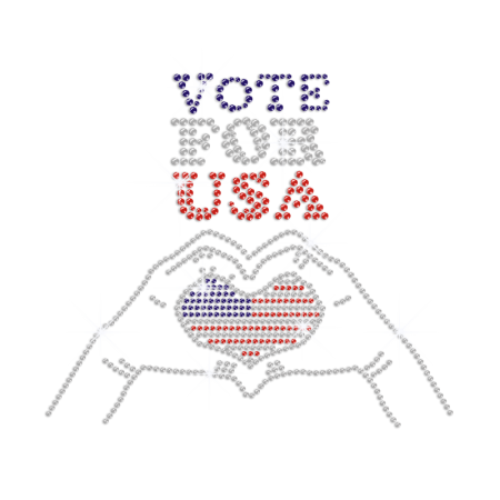 Vote for USA Iron on Rhinestone Transfer Decal