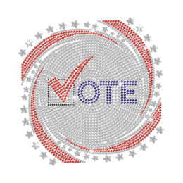 Put A Tick to Vote Iron on Rhinestone Transfer Motif