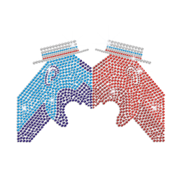 Competition Between Democrat And Republican Rhinestone Iron On