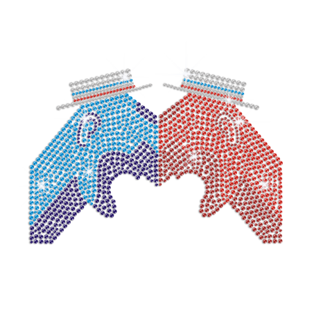 Competition Between Democrat And Republican Rhinestone Iron On