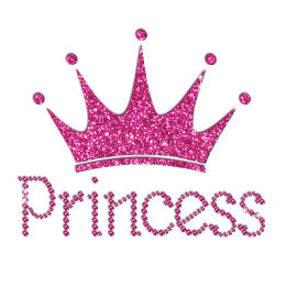 Pink Diamante Transfer Princess and Crown