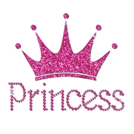 Pink Diamante Transfer Princess and Crown