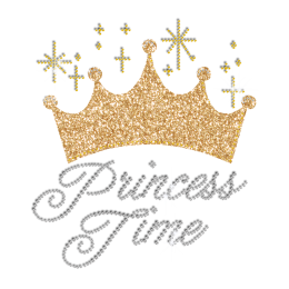 Princess Time Crown Custom Bling Iron ons