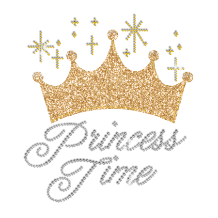 Princess Time Crown Custom Bling Iron ons