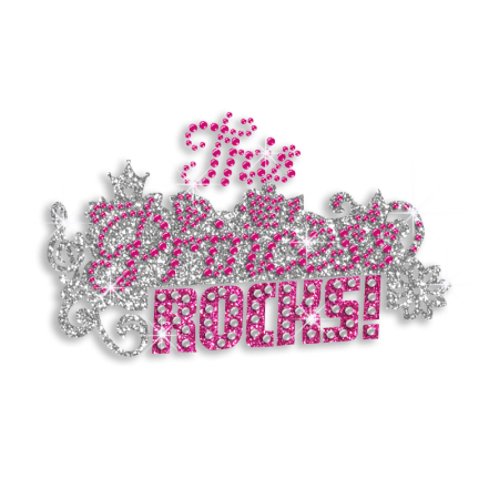 Custom Bling Words Transfer This Princess Rocks for Clothes