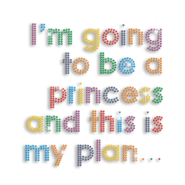 Pincess Words Iron on Rhinestone Motifs