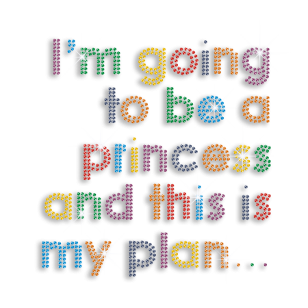 Pincess Words Iron on Rhinestone Motifs