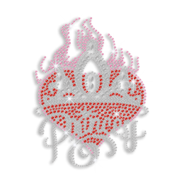 Bling Princess Crown and Red Heart Iron ons