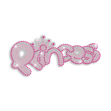 Hotfix Rhinestone Iron on Design Pink Word of Princess