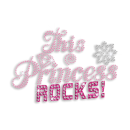 Hot-fix Pink Diamante Words Transfer This Princess Rocks