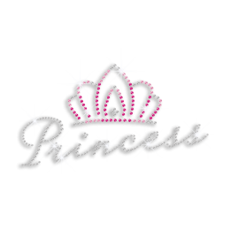 Pretty Princess in Crown Iron-on Rhinestone Transfer Design