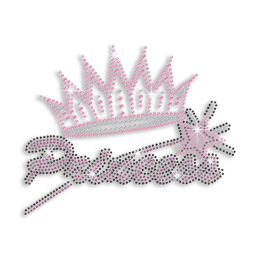 Princess Scepter & Crown Iron-on Rhinestone Transfer