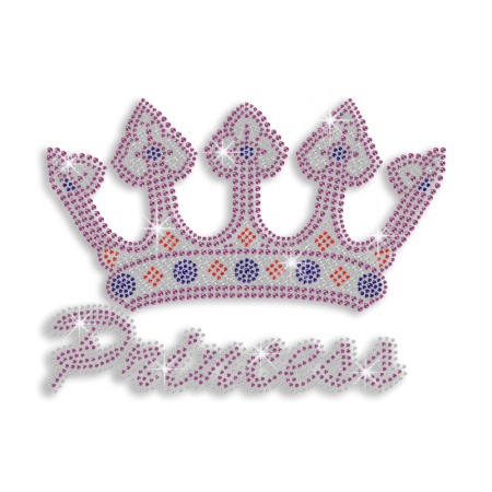 Elegant Princess Crown Iron-on Rhinestone Transfer