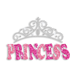 Gorgeous Princess Crown Iron-on Glitter Rhinestone Transfer