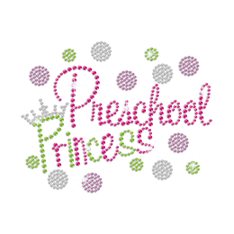 Cute Preschool Princess Iron-on Rhinestone Transfer