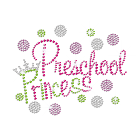 Cute Preschool Princess Iron-on Rhinestone Transfer