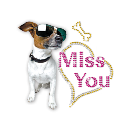 ISS Jack Russel Terrier Miss You Crystal Decal