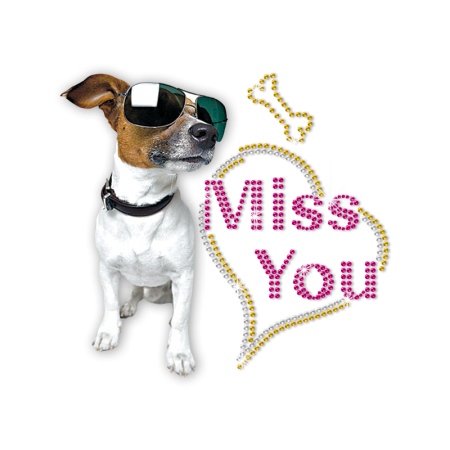 ISS Jack Russel Terrier Miss You Crystal Decal