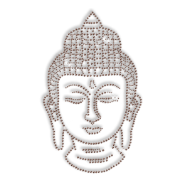 Best Sparkling Brown Rhinestone Half Figure of the Buddha Hotfix Design