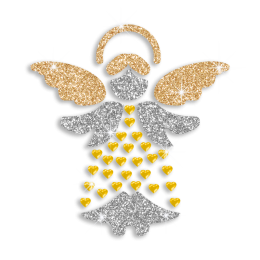 Cute Little Angel Glitter Nailhead Iron-on Transfer