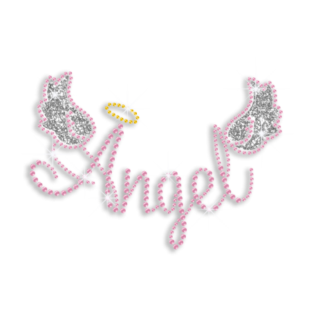 Cute Angel Wings Iron-on Glitter Rhinestone Transfer