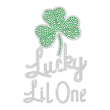 Emerald Rhinestone Shamrock Iron on Transfer