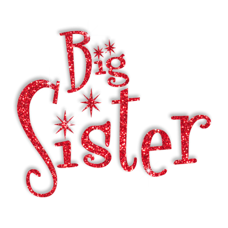 Shining Big Sister Glitter Iron on Motif