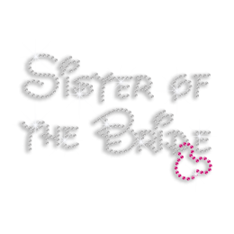 Crystal Sister of the Bride Iron-on Rhinestone Transfer