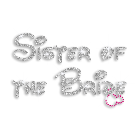 Bling Sister of the Bride Iron-on Glitter Rhinestone Transfer