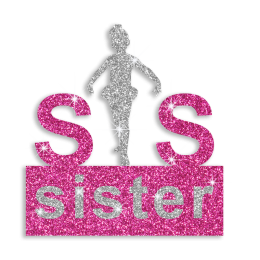 Bling Pink Sister Hot Fix Glitter Iron-on Transfer