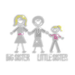 Happy Sisters Iron-on Rhinestone Transfer