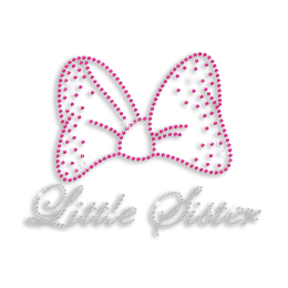 Cute Little Sister\'s Bow Iron-on Rhinestone Transfer